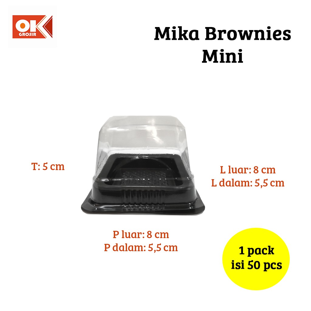 Jual 1 Pack 50 Pcs Mika Brownies Mini Ukuran 55x55x5 Cm Shopee Indonesia 