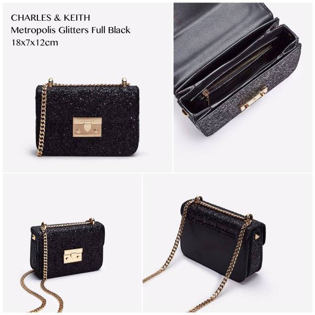 charles and keith glitter sling bag original