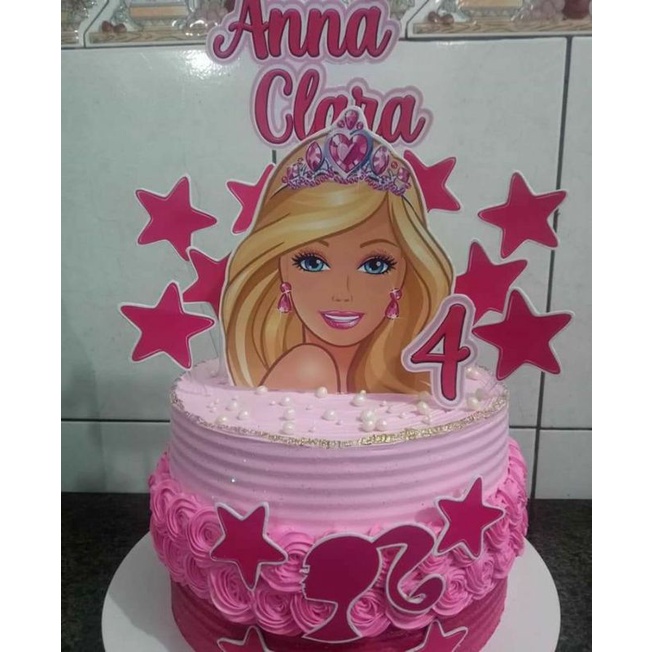 Jual Topper cake kue ulang tahun barbie free nama dan ucapan | Shopee