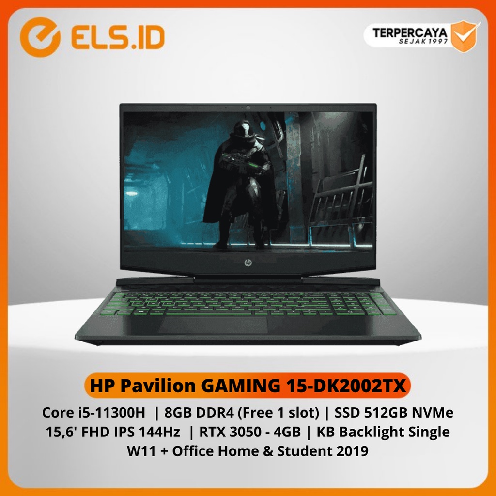 Jual Laptop Hp Pavilion Gaming 15 Dk2002tx Intel Core I5 11300h 8gb 512gb Rtx 3050 4gb W11 Ohs 9544