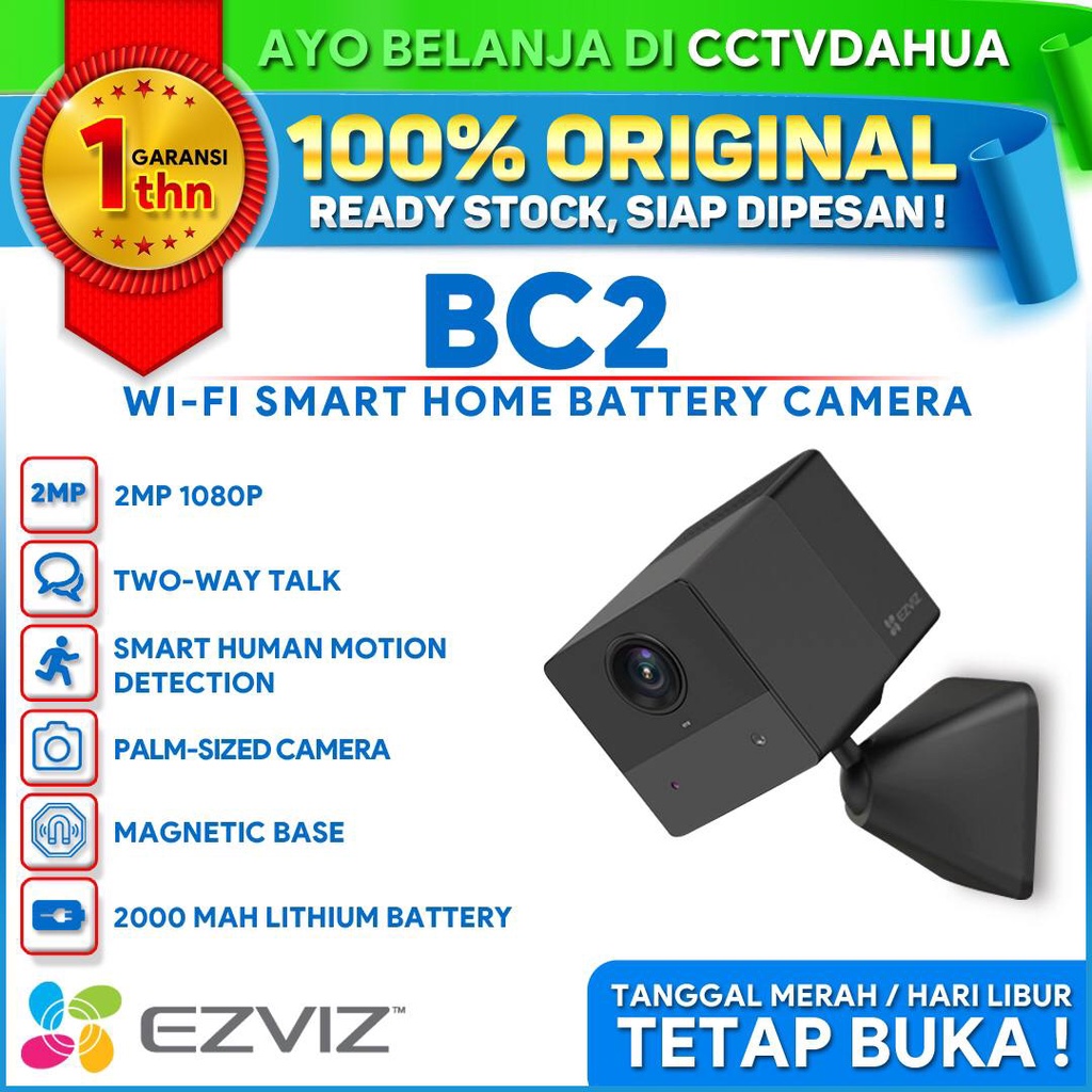 Jual EZVIZ BC2 1080P MINI WIFI BATTERY CAMERA TWO-WAY TALK HUMAN ...