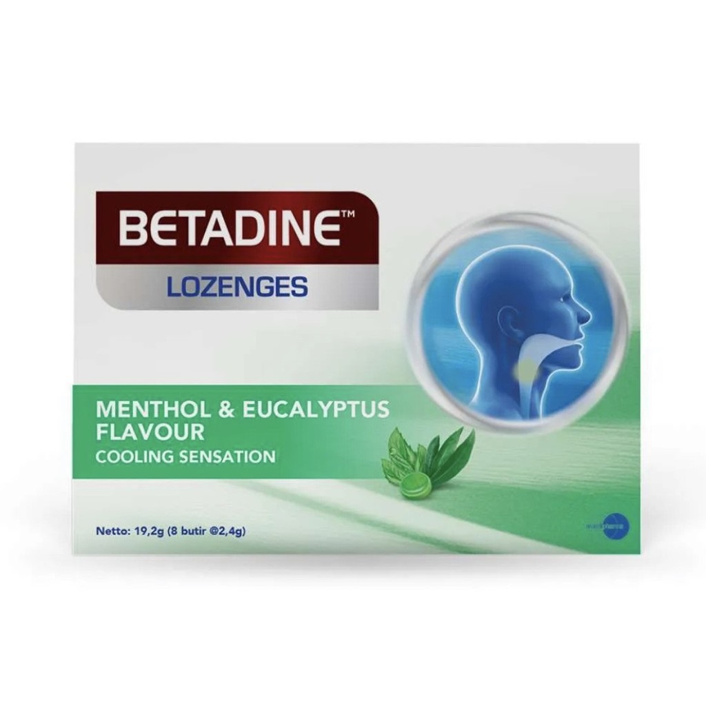 Jual BETADINE Lozenges Menthol Eucalyptus 8 Butir | Tablet Hisap ...