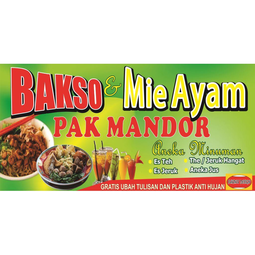 Jual Spanduk Banner Usaha Mie Ayam Bakso Shopee Indonesia