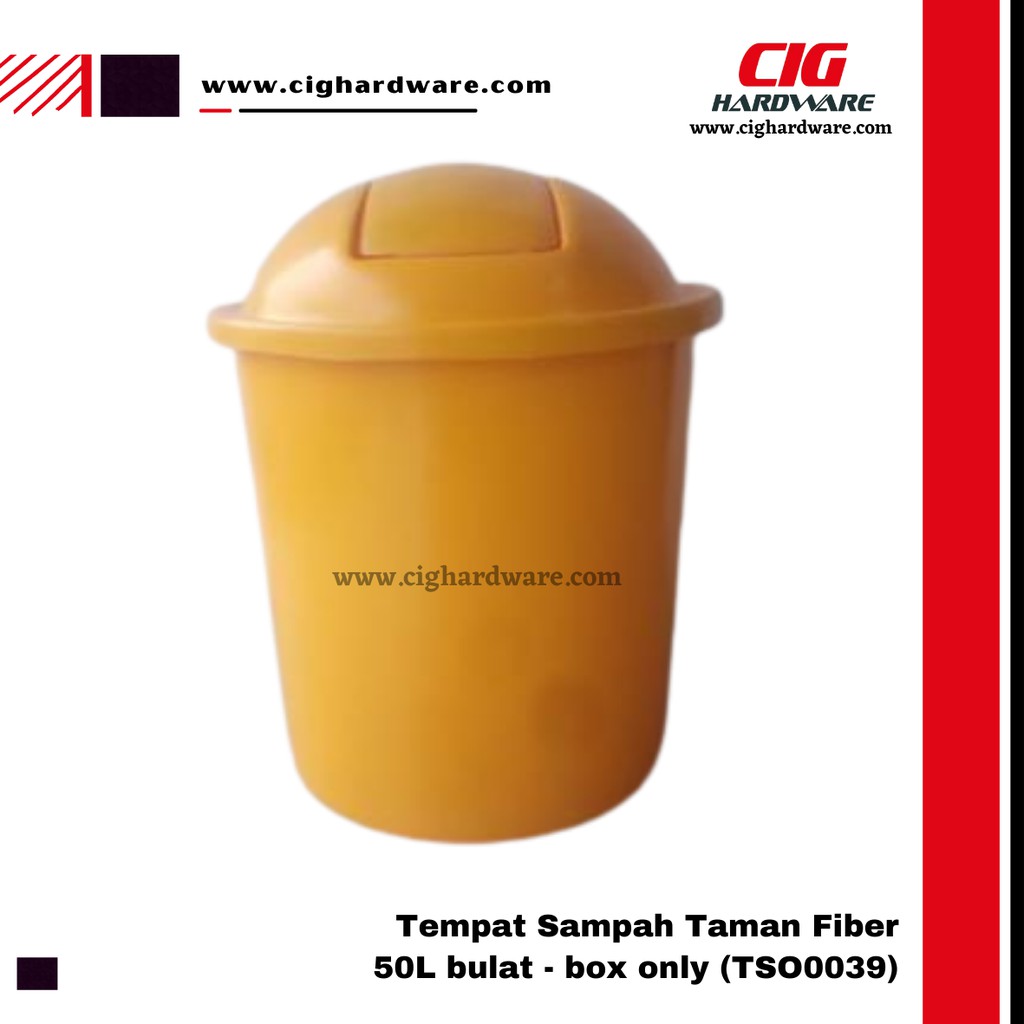 Jual Tempat Sampah Taman Fiber 50 Liter Varian Bulat (Box Only/Hanya ...