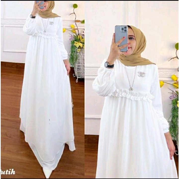 Jual Gamis Wanita Terbaru 2024 Aurelia Dress Baju Muslim Busui Murah