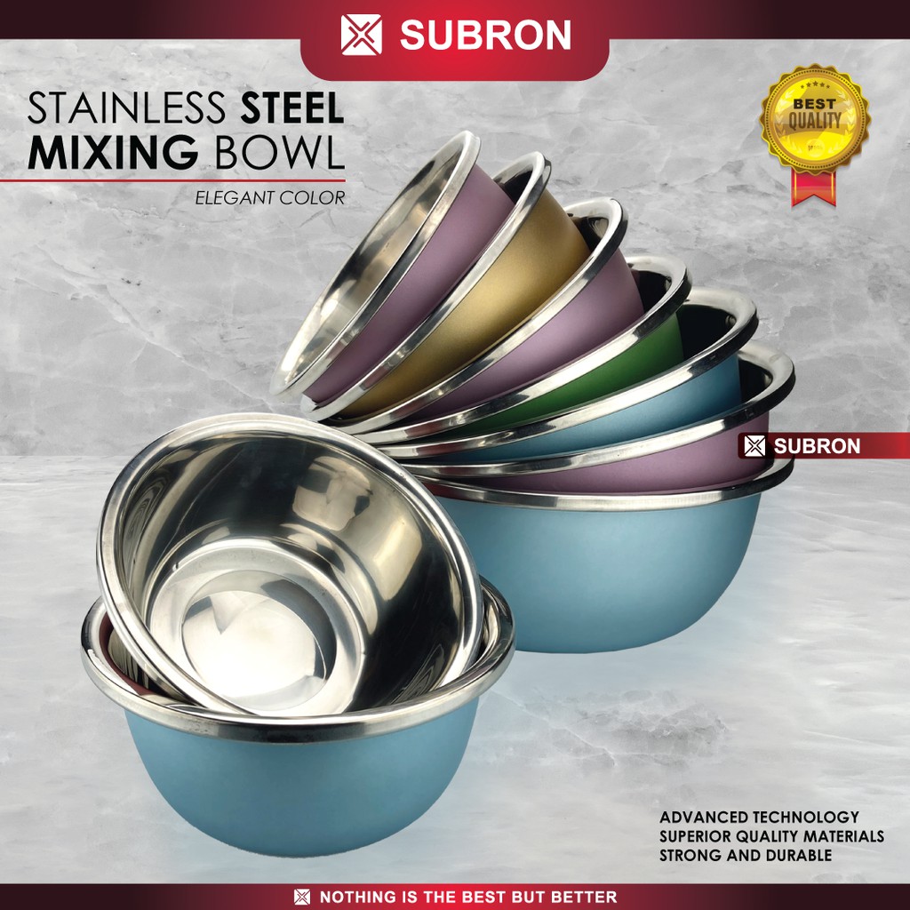 Jual SUBRON Baskom 32cm 34cm Besar Wadah Cuci Sayur Adonan Warna Doff ...