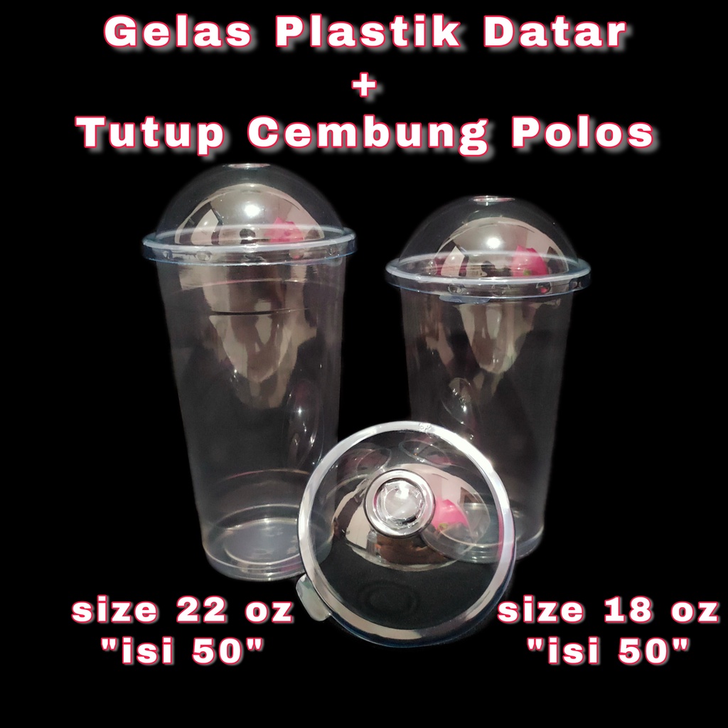 Jual Gelas Plastik Datar Oz Oz Tutup Cembung Isi Pcs Plus Tutup Gelas Plastik