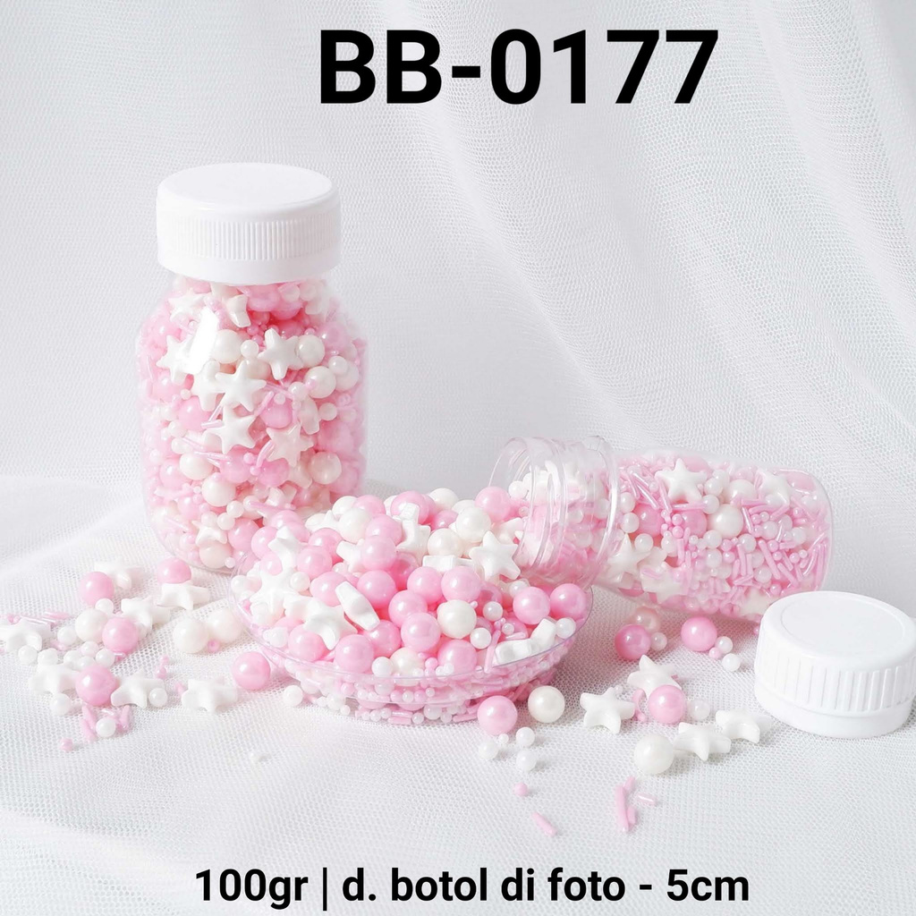 Jual BB-0177 Sprinkles sprinkle springkel 100gr 100 gram mix pink putih ...