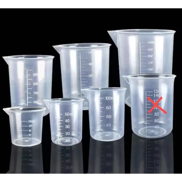 Jual Gelas Ukur Lab Takar Beaker Plastik Measuring Cup Garis Takaran Lab 25ml 50ml 100ml 250ml 0525