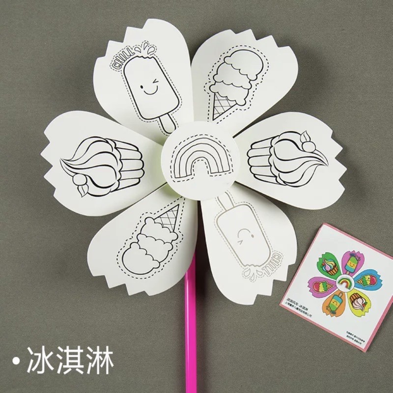 Jual DIY Kincir angin / mewarnai windmill pattern mainan edukasi hadiah ...
