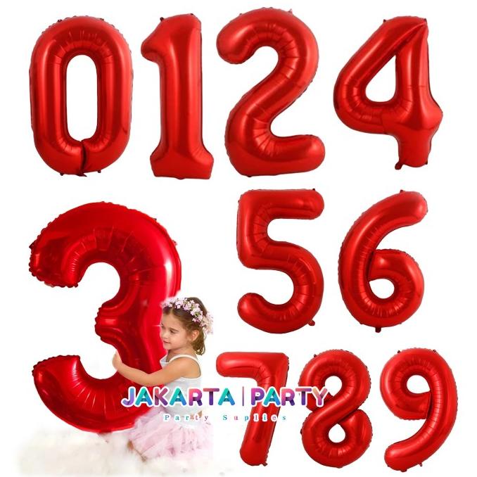 Jual Balon Angka Merah Jumbo Cm Balon Foil Angka Balon Angka Shopee Indonesia