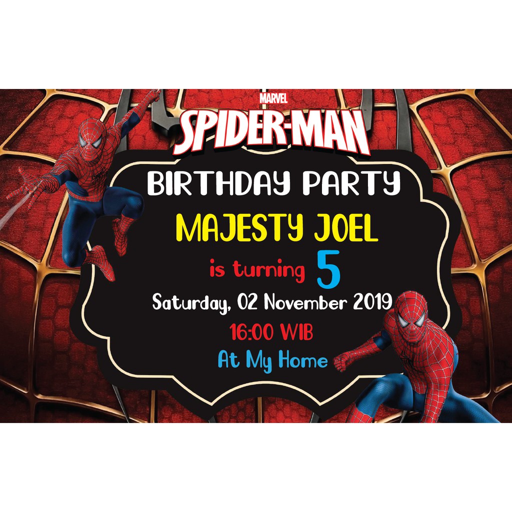 Jual Undangan Ulang Tahun Spiderman 3 | Shopee Indonesia