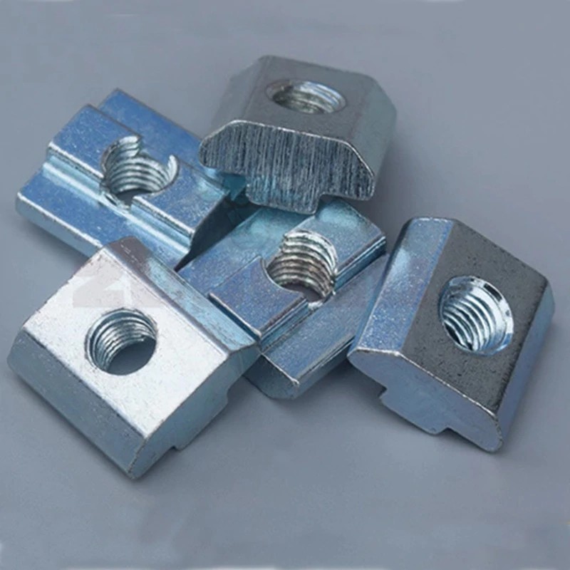 Jual 100pcs M3 M4 M5 M6 M8 M10 T Block Square nuts TTrack Sliding Hammer Nut for Fastener