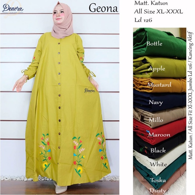 Jual Geona dress fit to jumbo big size | Shopee Indonesia