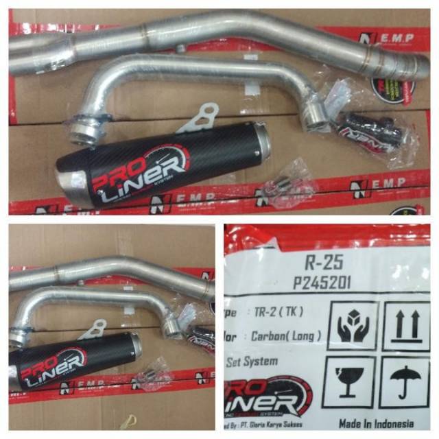 Jual knalpot proliner yamaha R25 TR-2 carbon long new series original ...