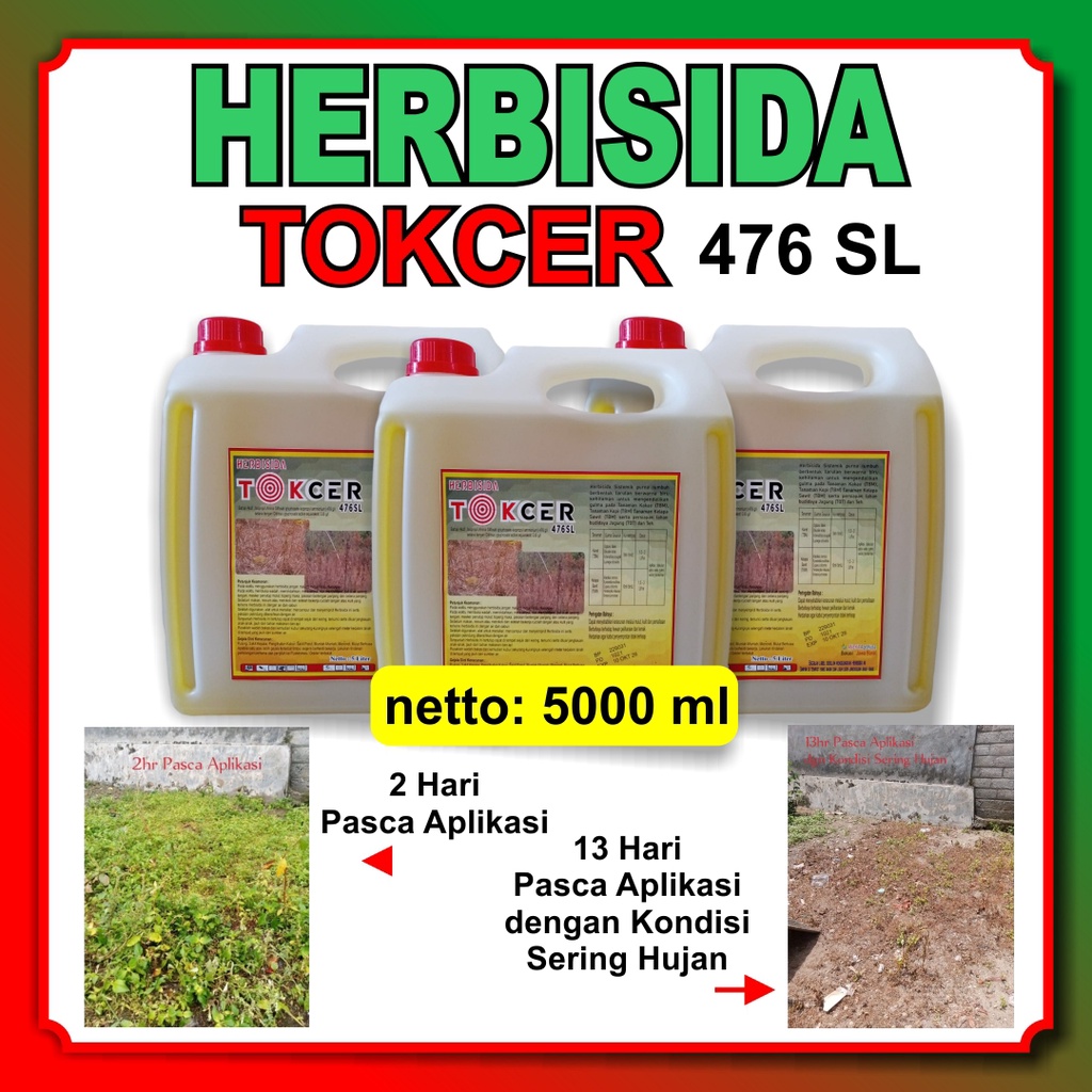 Jual Herbisida Glifosat Tokcer 476sl 5000 Ml Obat Racun Rumput