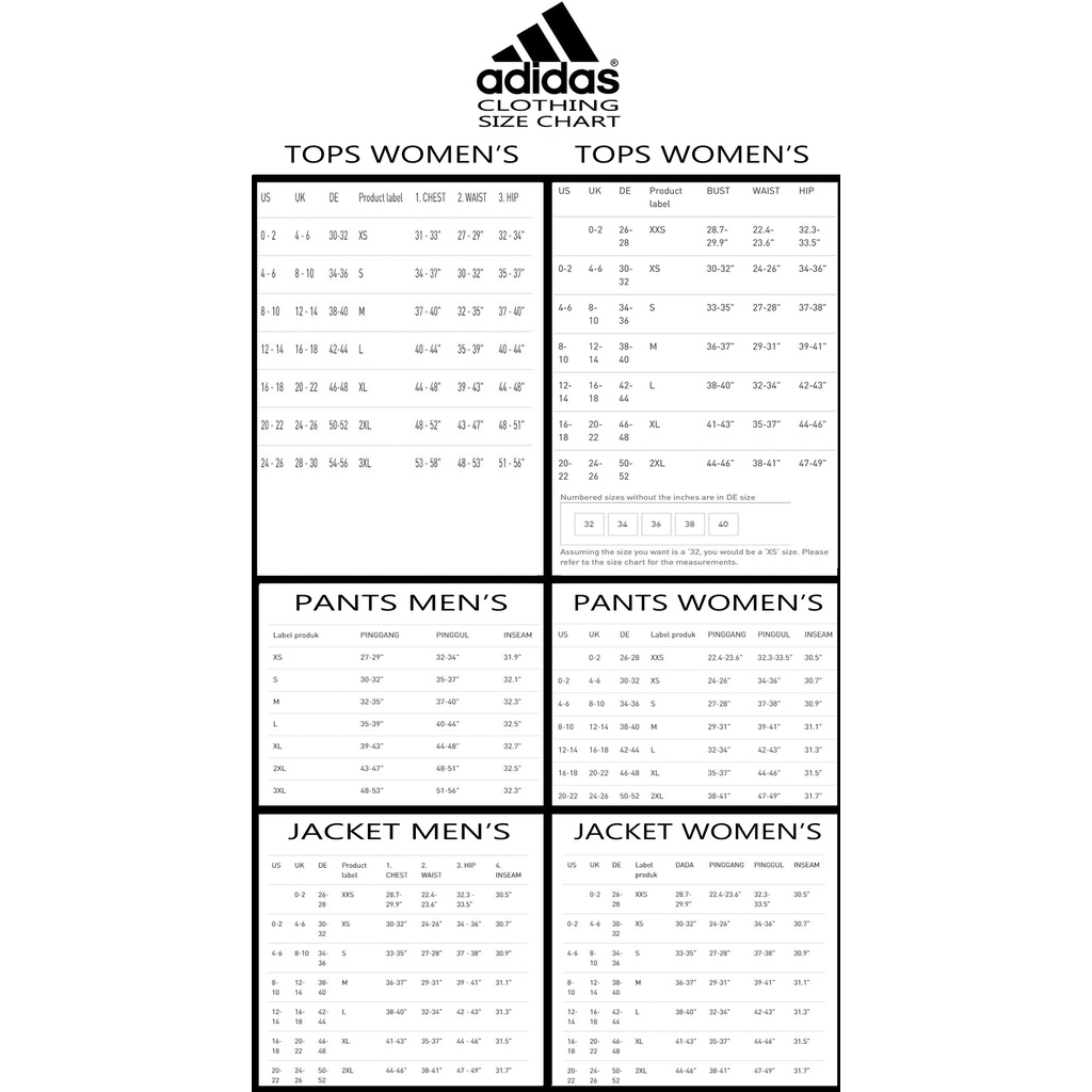 Clothes Size Deals Adidas Adidas Womens Leggings Size Guide