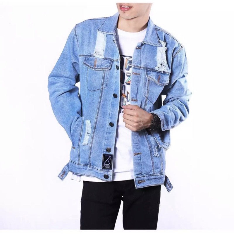 Ripped hot sale jaket jeans