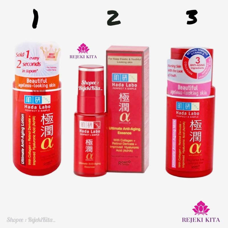 Jual Hada Labo Gokujyun Alpha Lotion / Milk / Essence Anti Aging Alfa