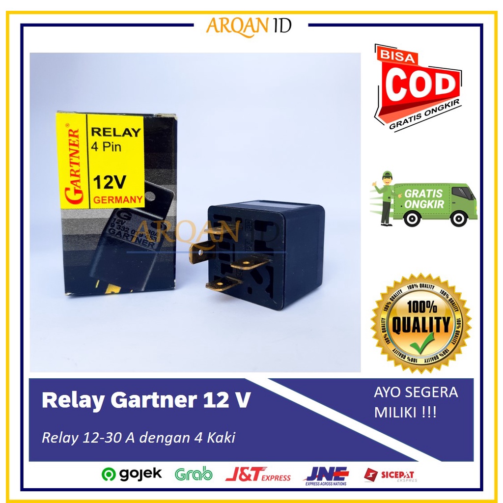 Jual RELAY 12 V 4 KAKI GARTNER RELAY LAMPU MOBIL RELAY KLAKSON