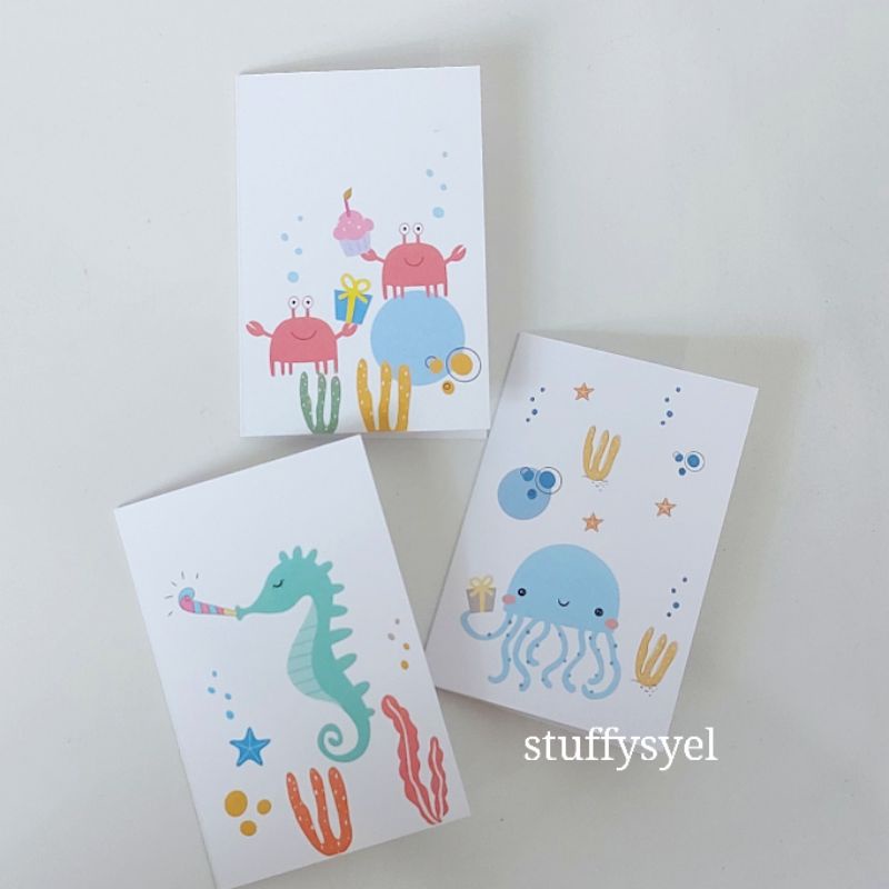 Jual kartu ucapan ulangtahun tema laut | Shopee Indonesia