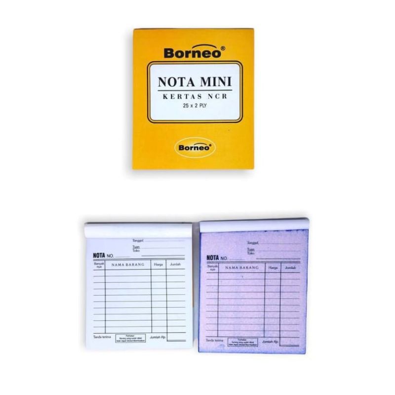 Jual Buku Nota Kontan Borneo Mini 2Ply/NCR/Nota Kontan 2 Rangkap(PCS ...