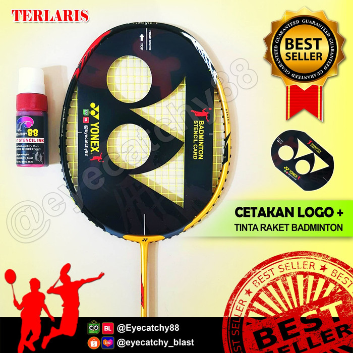 Jual TINTA/INK DAN STENCIL CARD BADMINTON/LOGO RAKET/ CETAKAN RAKET