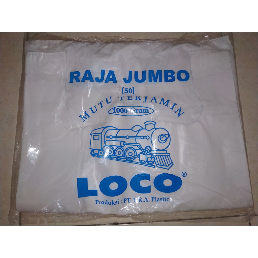 Jual Kantong Plastik Kresek Loco Tebal Putih Ukuran 50 Raja Jumbo Shopee Indonesia 5451