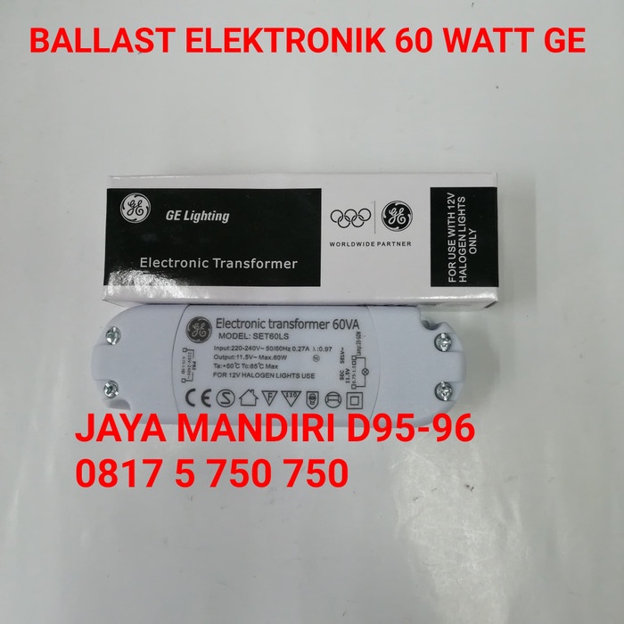 Jual Ballast Elektronik Transformer 12V 60W 12Volt 60 Watt Elektrik Ge