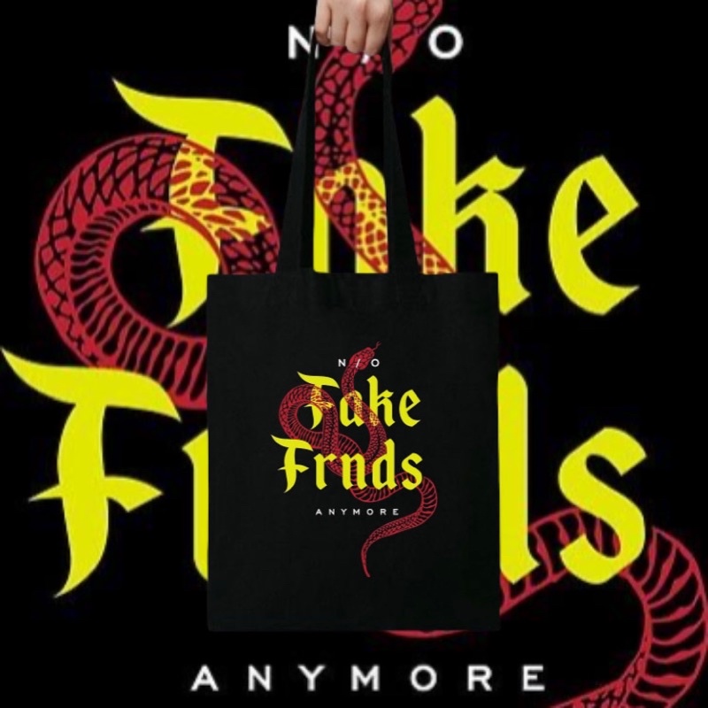 Jual TOTE BAG FAKE FRNDS TOTEBAG RESLETING HITAM PRIA WANITA TAS