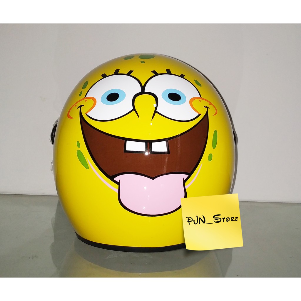 Jual HELM ORIGINAL XYZ KARAKTER SPONGEBOB KUNING Shopee Indonesia