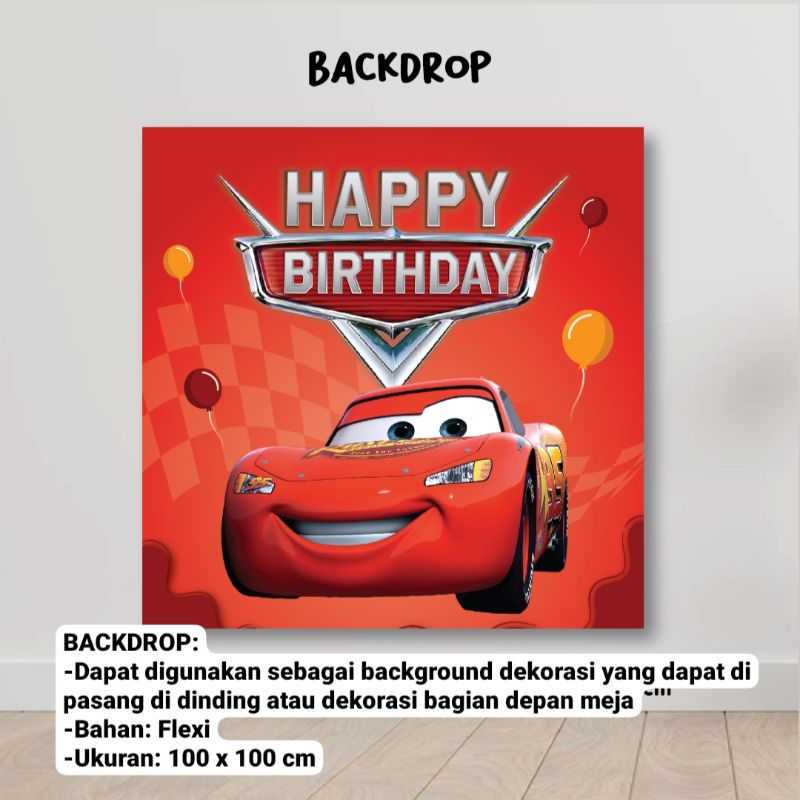 Jual BANNER HAPPY BIRTHDAY CARS DEKORASI ULANGTAHUN ANAK TOPPER CAKE
