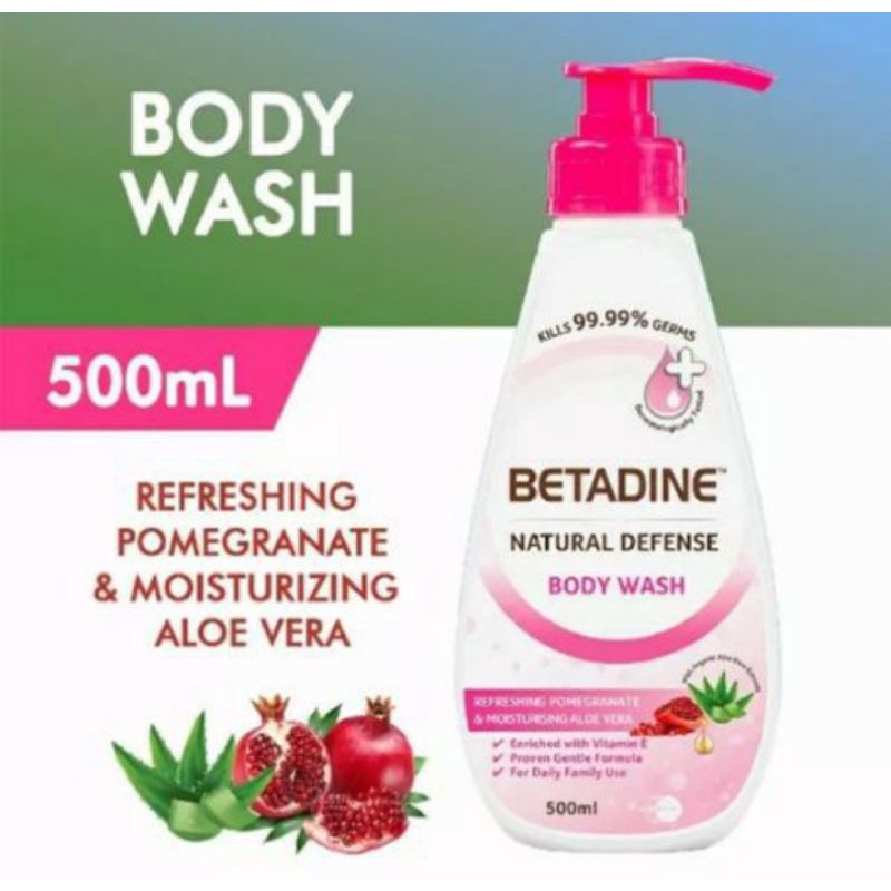 Jual BETADINE Natural Defense Body Wash Antibacterial Refreshing