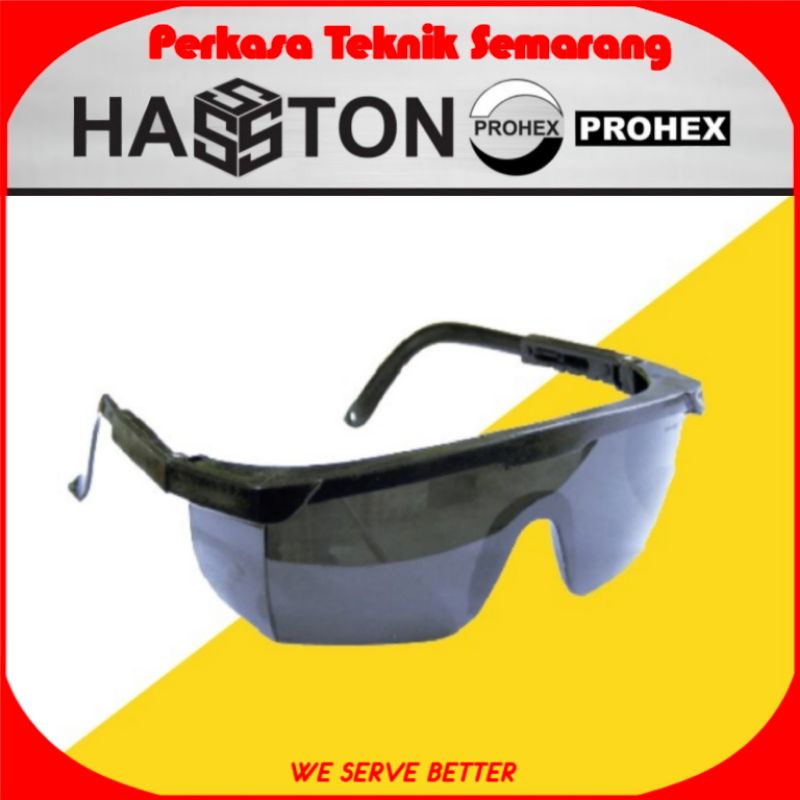 Jual HASSTON PROHEX 2120-101 Kaca Mata Kerja Hitam Safety Goggle ...