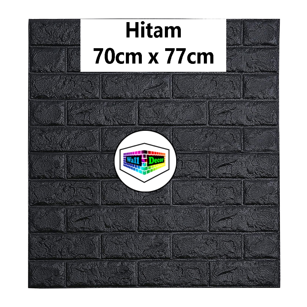 Jual WD Wallpaper 3D Foam Sticker Bata Warna Hitam Premium Wall Paper ...