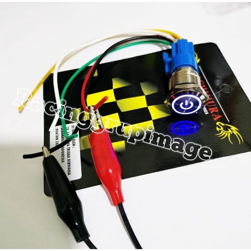 Jual Saklar LED Stainless Tombol On Off Push Button Metal plus soket ...