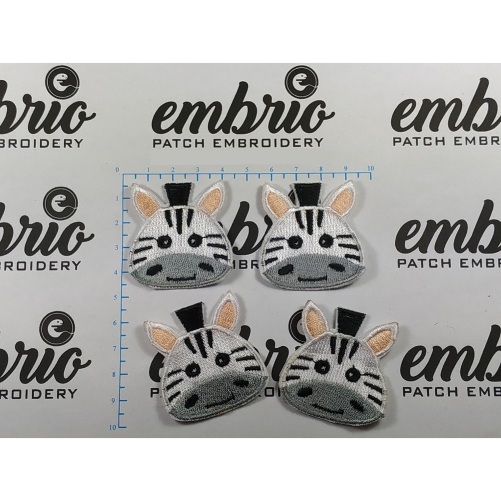 Jual PATCH ZEBRA ANIMALS HEAD-11 4x4 PATCH EMBROIDERY EMBLEM BORDIR ...