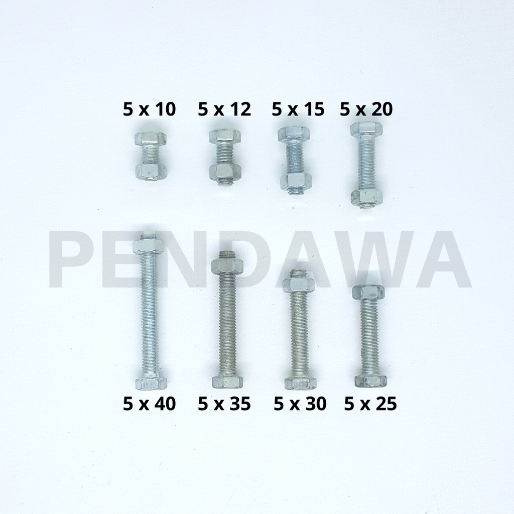 Jual Baut Mur Putih 5x30 BMP 5x30 P 0 80 Kunci 8 Merk TMS Shopee