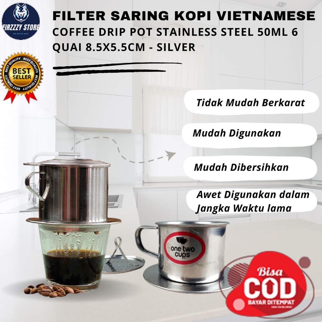 Jual Onetwocups Filter Saring Kopi Vietnamese Coffee Drip Pot Stainless Shopee Indonesia 5945