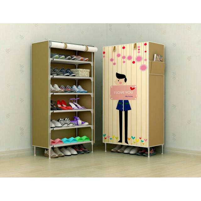 Jual RAK SEPATU KAIN LEMARI SEPATU 6 Ruang | Shopee Indonesia