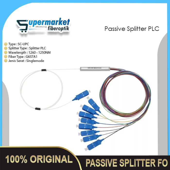Jual Passive Splitter FO PLC SC UPC 1/8 Fiber Optik Pasif Spliter ...