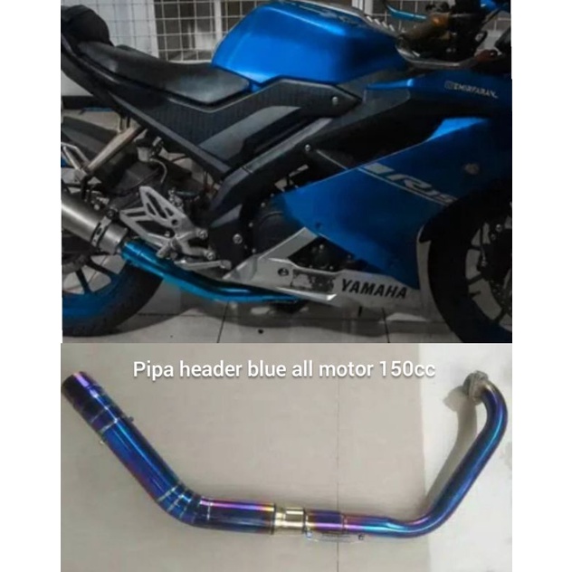 Jual PIPA HEADER LEHERAN BLUE UNTUK R15 V3 R15 V2 VIXION SONIC SATRIA ...