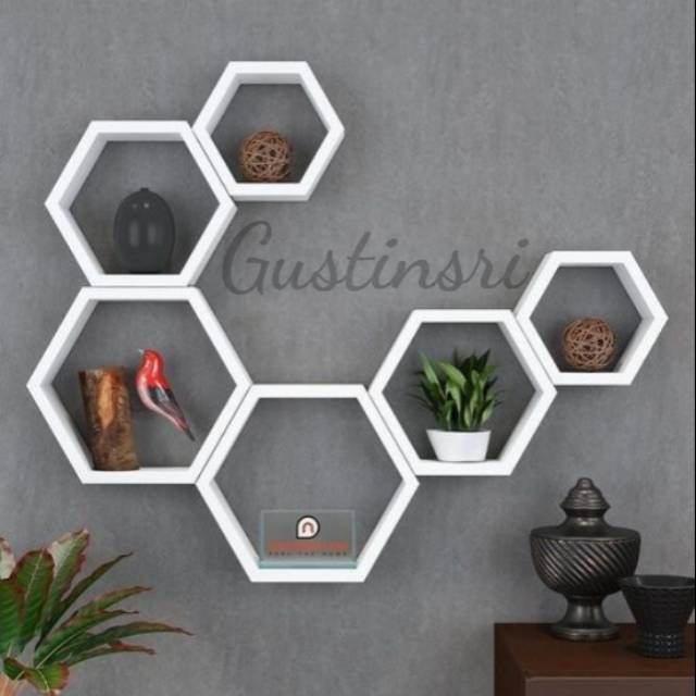 Jual RAK HEXAGONAL KAYU RAK SEGI 6 KAYU SEGI ENAM KAYU VINTAGE RUMAH ...