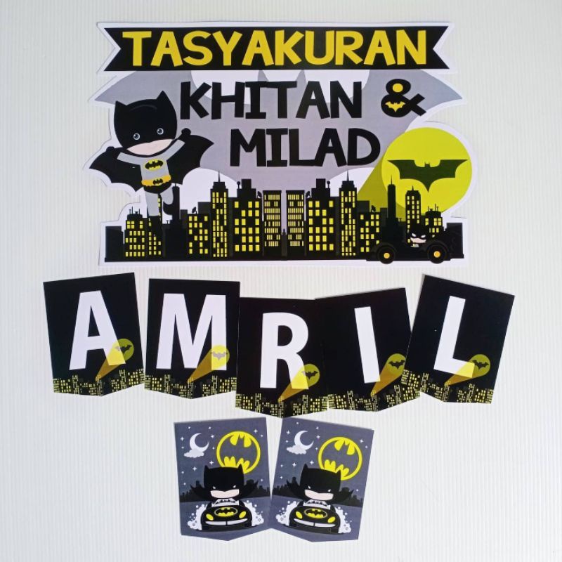 Jual BOARD TULISAN BACKDROP WALL DECOR TEMA BATMAN TASYAKURAN KHITAN ...