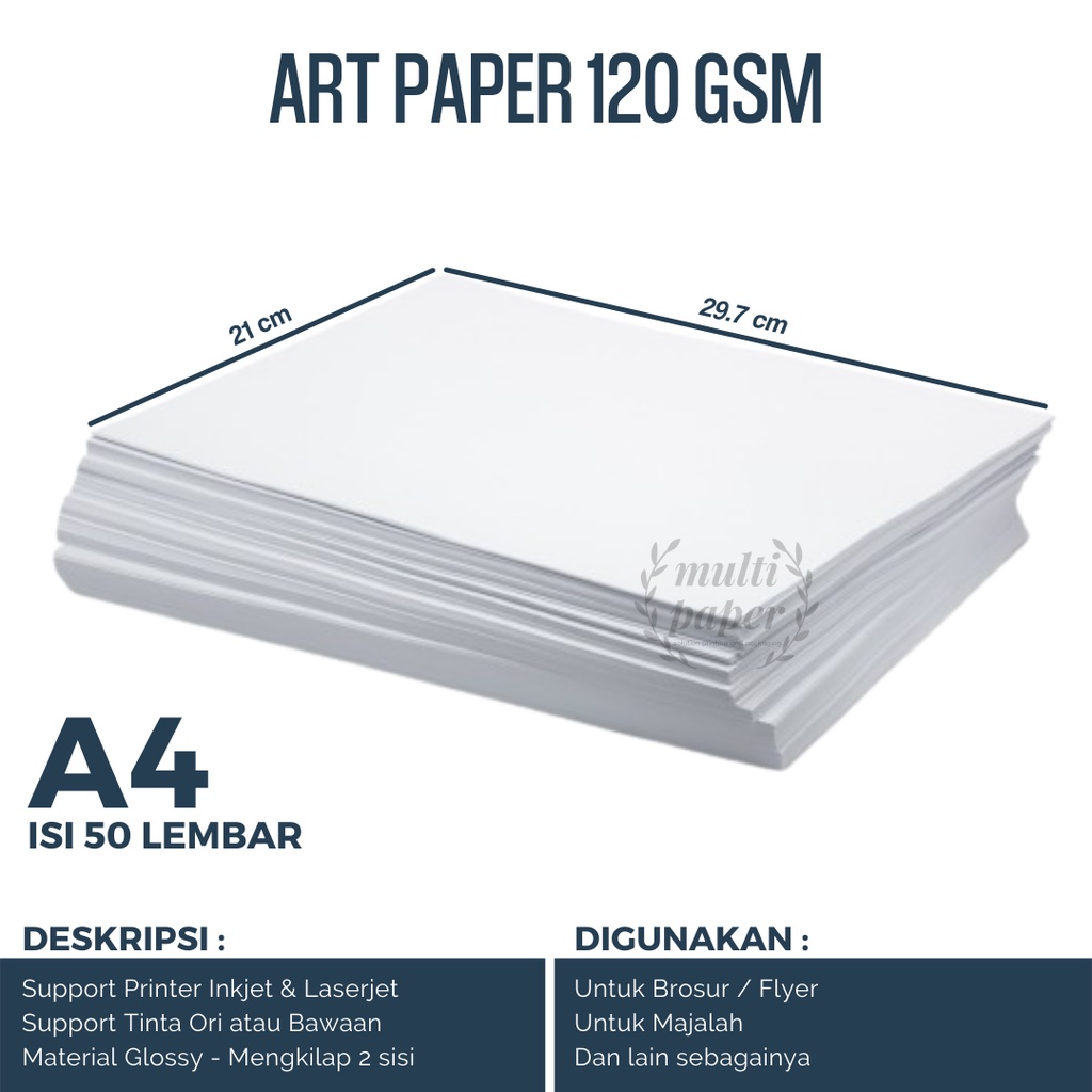 Jual Kertas Art Paper A4 120 gsm isi 50 lembar / Kertas Art Paper 120 gsm A4 Shopee Indonesia