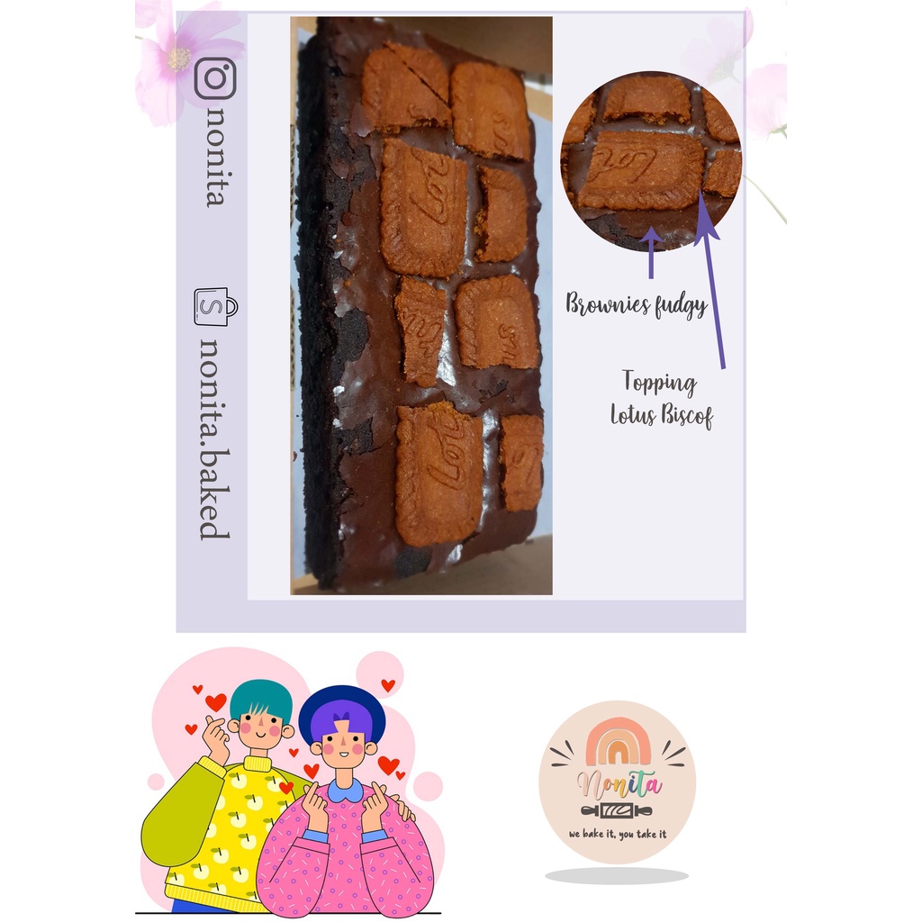 Jual Brownies Fudgy Brownies Lotus Biscoff ukuran 20x20 Brownies Viral Brownies Enak