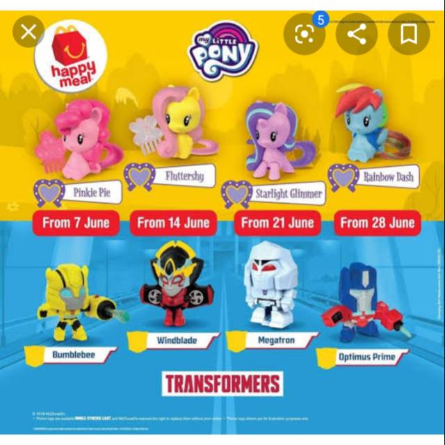 Jual Happy Meal MCDONALD'S Transformer s N Litte Pony. Shopee Indonesia