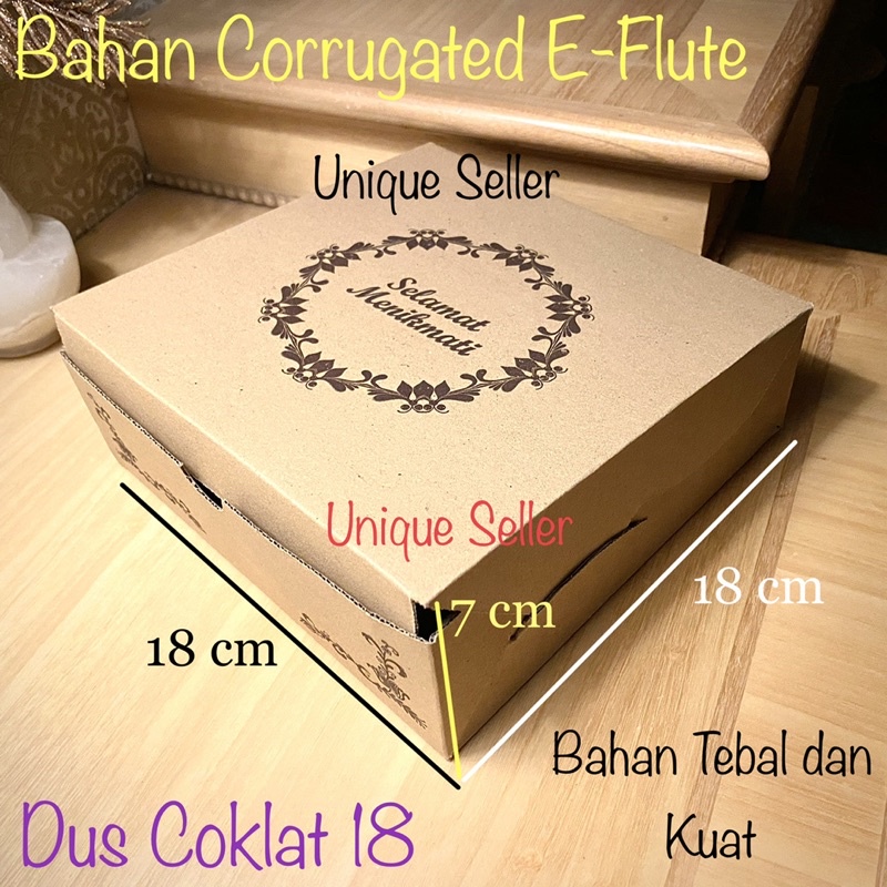 Jual Dus Box Kotak Nasi R8 18x18x7 Eflute Selamat Menikmati MINIMAL ...