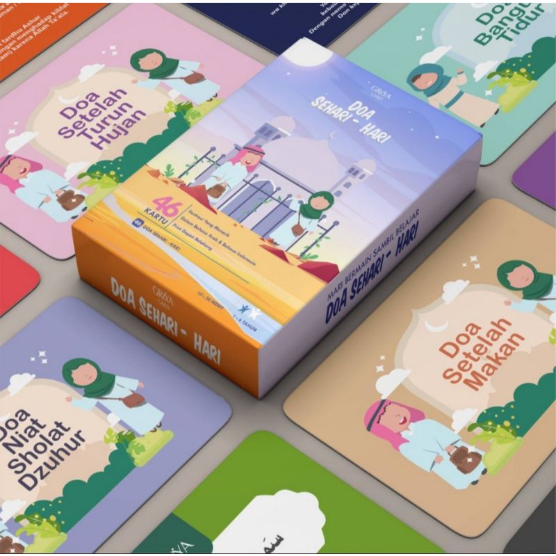 Jual flashcard doa, wudhu dan sholat, asmaul husna, warna dan bentuk ...