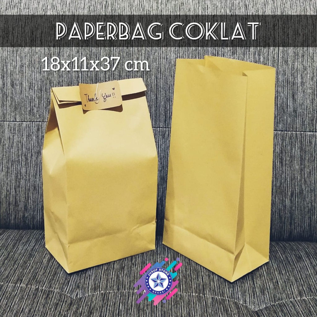 Jual Kantong Kertas Coklat Paper Bag Coklat Paper Bag Coklat Polos Samson Xxl Shopee Indonesia 